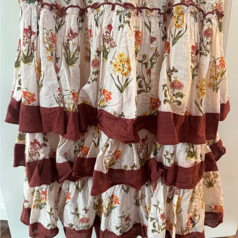 Anna Cate Floral Print Maxi Dress with Burgundy Highlights - Picture 6 of 8